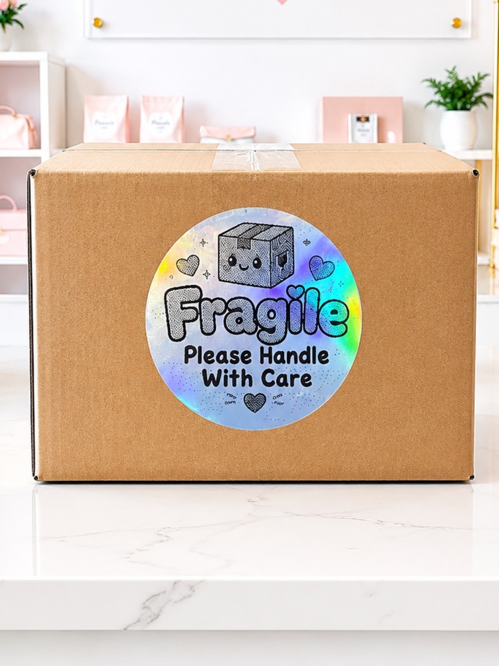 Holographic Fragile Stickers-100ct.